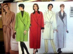 5205 BUTTON/ WRAP DETACH COLLAR COAT LENGTHS, BELT PATTERN 18-22